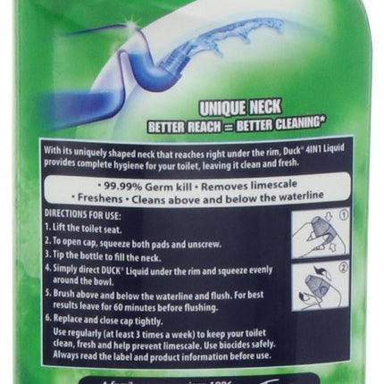Duck Toilet Bowl Cleaner Liquid, Deep Action Gel, Pine, 750 ml, Pack of 8