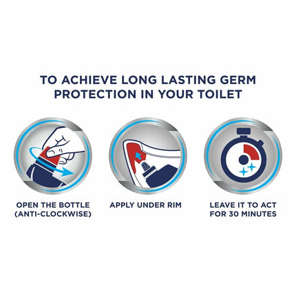 Domestos Zero Limescale Ocean Antibact Toilet Gel, 3 Packs of 750ml, Removes Dirt and Gives Zero LimeScale! Grab it Now to Keep Your Toilet Clean and Fresh!