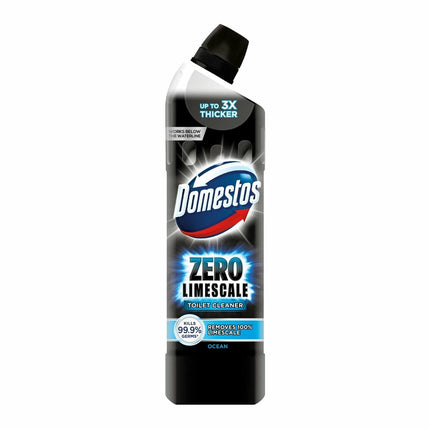 Domestos Zero Limescale Ocean Antibact Toilet Gel, 3 Packs of 750ml, Removes Dirt and Gives Zero LimeScale! Grab it Now to Keep Your Toilet Clean and Fresh!