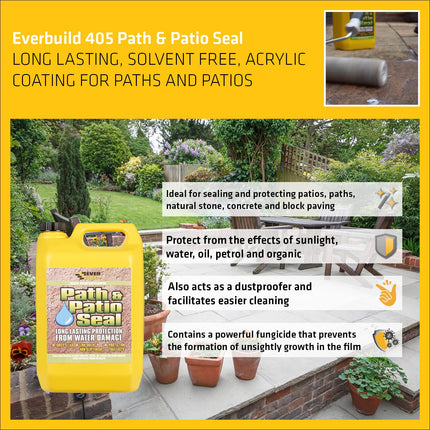 Everbuild 405 High-Performance Path and Patio Seal – Solvent-free – Clear – 5 Litre