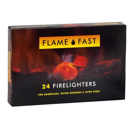 Flamefast Firelighters Starter Blocks, Quick Start, Eco Barbecue, Wood Burner, Open Fire - 12 Packs of 24 (288 firelighters)
