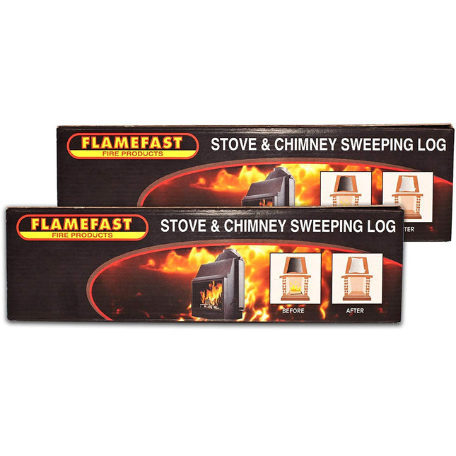 Flamefast Stove & Chimney Sweeping Log Helps to Remove Creosote, Soot and Tar Deposits (2 x Logs)