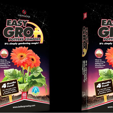 2 x Growmoor Potters 60L Bags Of Multi Purpose Garden Potting Compost Bed Borders Baskets (120 L Total)