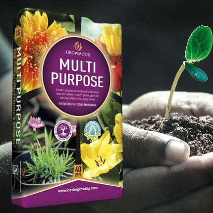 GROWMOOR Pack of 2 40L Bag Of Multi Purpose Gardening Compost Border Planting