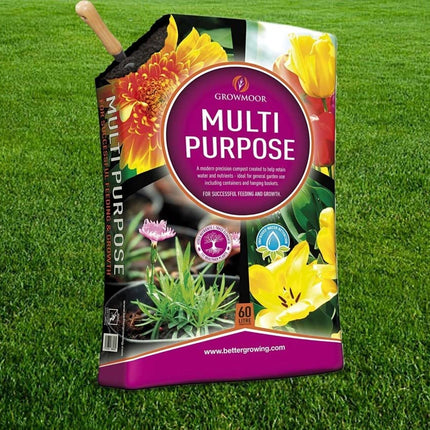 VTL® 3 x 40L Growmoor Plant Care Compost Basket Soil Pot Garden Borders Multi Purpose