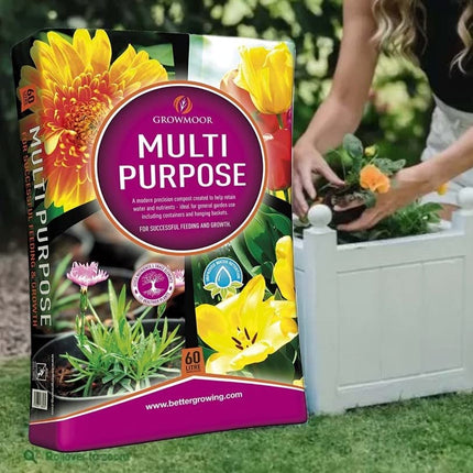 VTL® 3 x 40L Growmoor Plant Care Compost Basket Soil Pot Garden Borders Multi Purpose