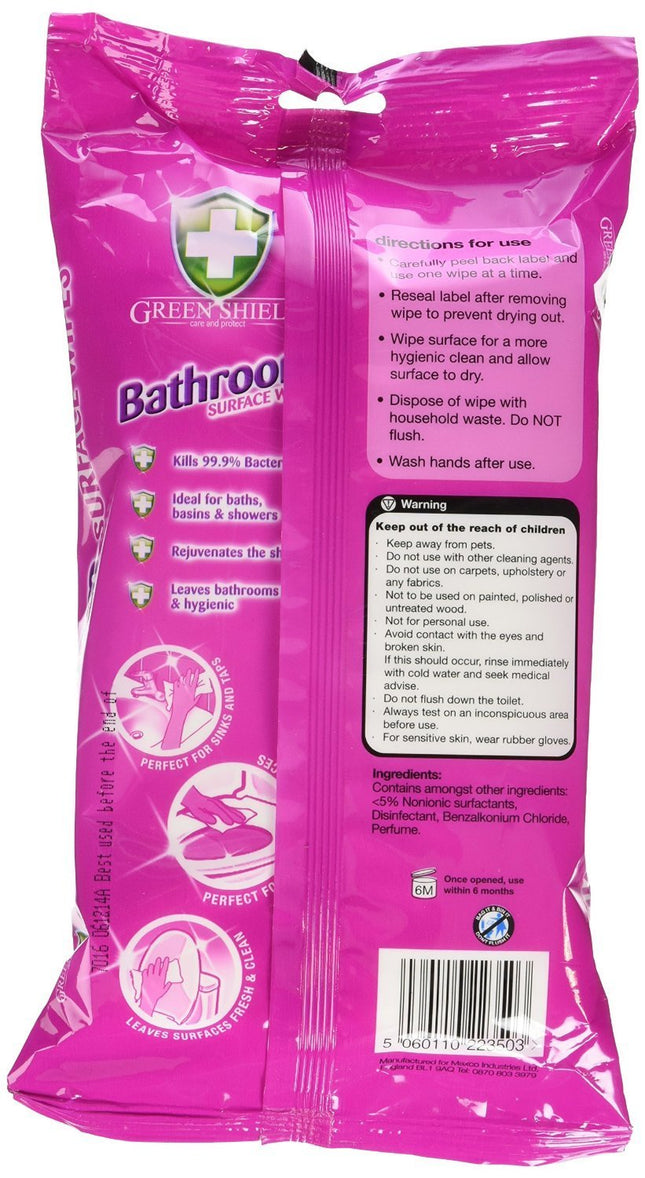 Green Shield 2 x Bathroom Surface 100 Wipes