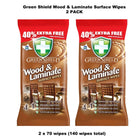 Green Shield 2 x Wood & Laminate 100 Wipes