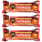 Zip The Firelog 100% Natural Instant Lighting Log Burns for 90 Minutes 700 g (3 Firelogs)