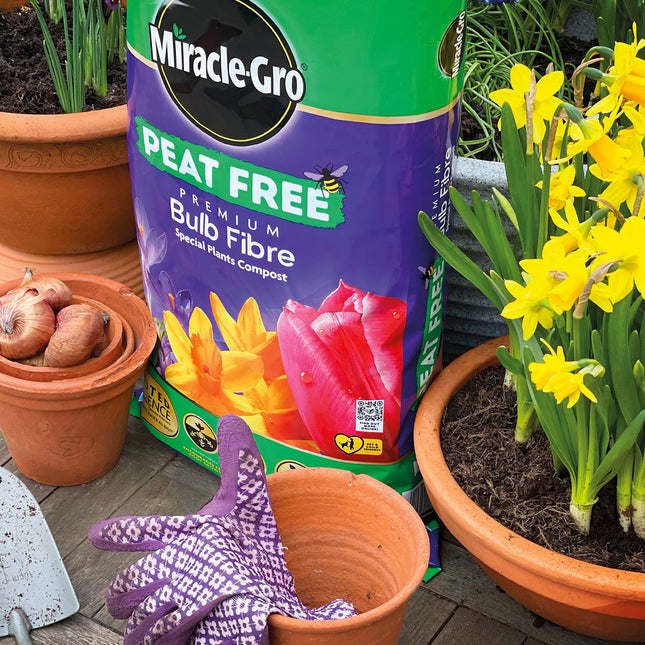 Miracle-Gro 119785 Premium Bulb Fibre Compost, PEAT FREE, 20 Litre Bag, (New 2020 Range), Purple