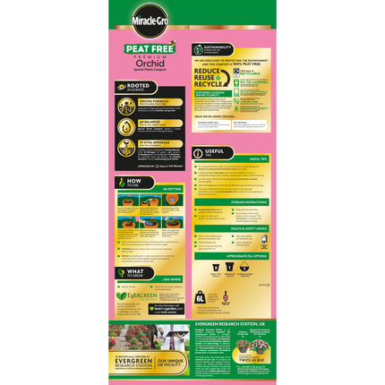 Miracle-Gro PEAT FREE Premium Orchid Compost - 6 Litre BAG, (New 2020 Range), Pink