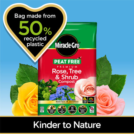 Miracle-Gro PEAT FREE Premium Rose, Tree & Shrub Compost, 40 Litres