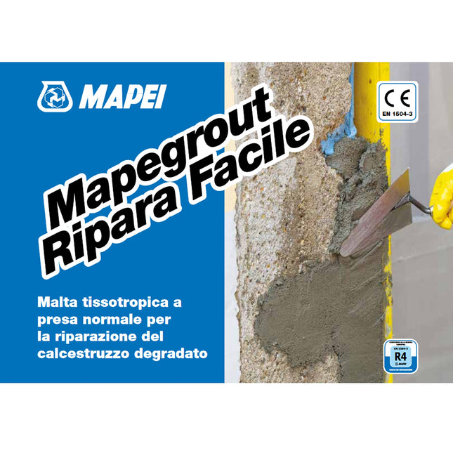 Mapei Mapegrout Easy Repair Bags 25kg Normal Grip Tissotropic Render Repair Mortar for Degraded Concrete Repair