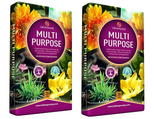 GROWMOOR 2x 20L Multipurpose Compost