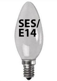 Branded 2X Opal Candle Light Bulb 25w / SES Small Edison White Pearl Soft Lamps