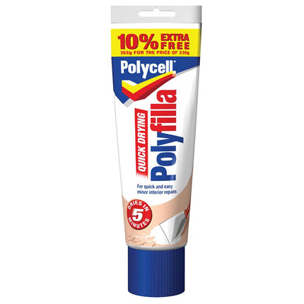 Polycell Multi Purpose Quick Drying Polyfilla 330g Plus 10% Tube