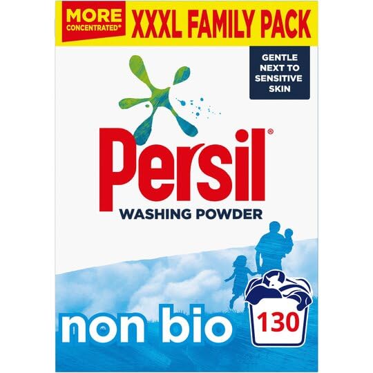 Persil Non-Bio Powder Washing Detergent Clothing Fabric - 140 Wash - Tough Stain Removal - Gentle To Sensitive Skin