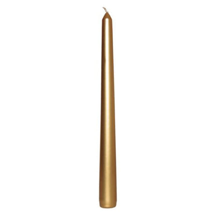Price's Candles - 10" Venetian Wrapped Dinner Candles - Gold - 10 Pack - 7 Hour Burn Time - Unscented - Non-Drip - Multi-Purpose