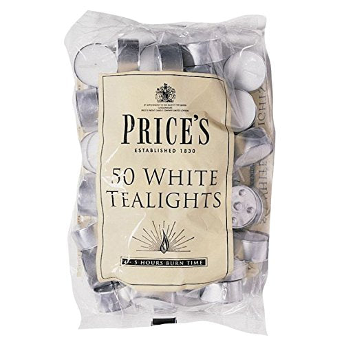 Prices Patent Candles 4 X Pack of 50 White Tealights Bag