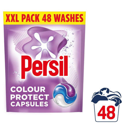 Persil XL 3-in-1 Washing Capsules Outstanding Stain Removal with No Residues Even in Quick and Cold Washes 7 Days of Lasting Freshness Washing Pods 48 Washes (Buy 4, Colour Protect)