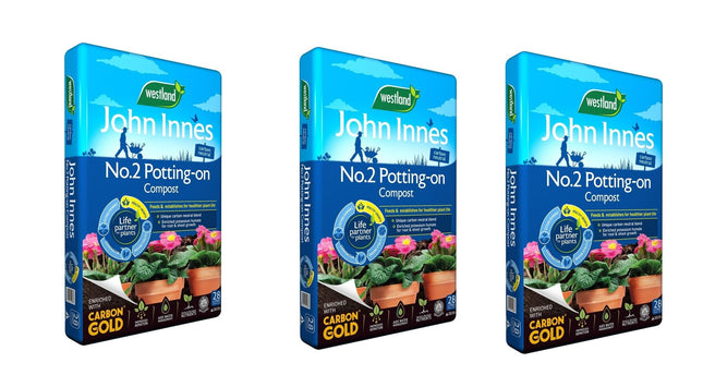 John Innes Peat Free No.2 Potting-On Compost 28L Pack of 3