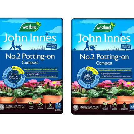John Innes Westland Number 2 Peat Free Compost, Potting On, 28L Pack of 2