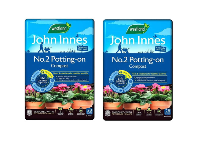 John Innes Westland Number 2 Peat Free Compost, Potting On, 28L Pack of 2