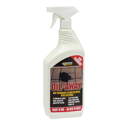 Everbuild Oil Away – Ready To Use – Remover For Hard Surfaces – Spray Bottle – Green/Yellow – 1 Litre