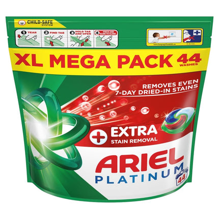 Ariel Pods Platinum + Stain Remover 44 Washes