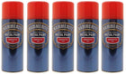 5x Hammerite Smooth Red Metal Spray Paint 400ml x5 Aerosol Tins