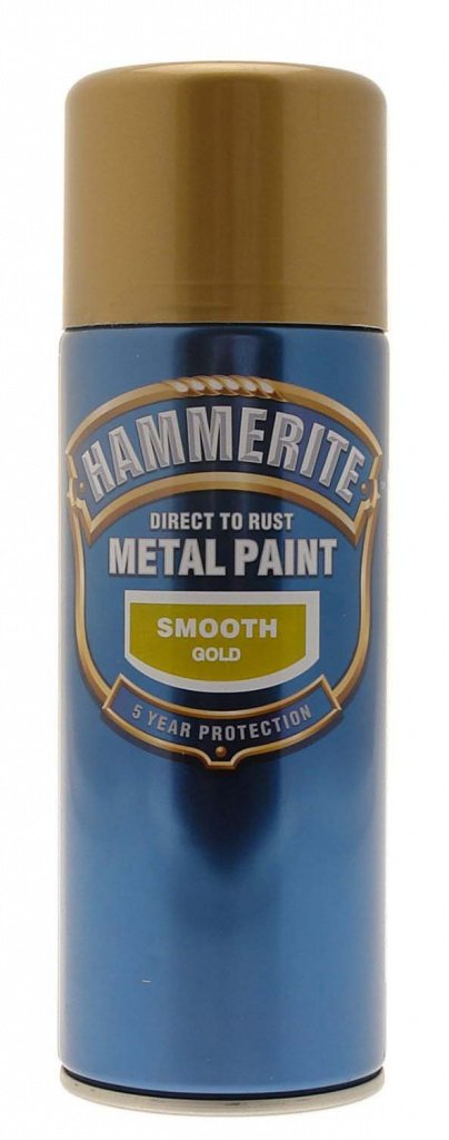 Hammerite Metal Paint Smooth Gold 400ml Aerosol