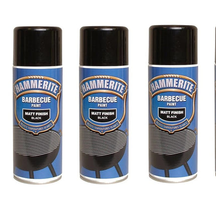 5x BBQ Spray Paint Matt Black 400ml Aerosol