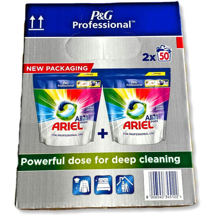 Ariel Professional All-in-1 Pods Colour Laundry Capsules, 100 Washes (2 x 50 Pods)