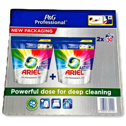 Ariel Professional All-in-1 Pods Colour Laundry Capsules, 100 Washes (2 x 50 Pods)