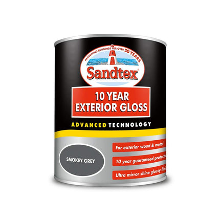 Sandtex Retail 10 Year Exterior Gloss Smokey Grey 0.75 L