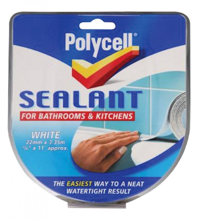 Polycell Sealant Strip Bathroom & Kitchen - White 22mm