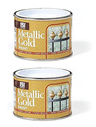 SDMAX 151 Coatings Pack Of 2 Metallic Gold Paint - 180ml Tough & Durable For Decorating Interior & Exterior, Versatile Surface Compatibility,