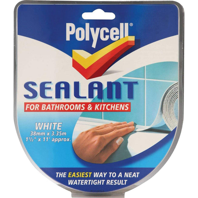 Polycell Sealant Strip for Bathroom / Kitchen White 41mm