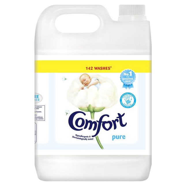 Comfort Pure Hypoallergenic And Dermatologically Tested Ultra Concentrated Fabric Conditioner Liquid, Gentle And Kind To Sensitive Skin For Family And Babies, 100% Recycled Plastic (142 Washes)