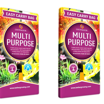 GROWMOOR 10 Litre Multi Purpose Enhanced Compost Bag with Added Nutrients (2 Bags)