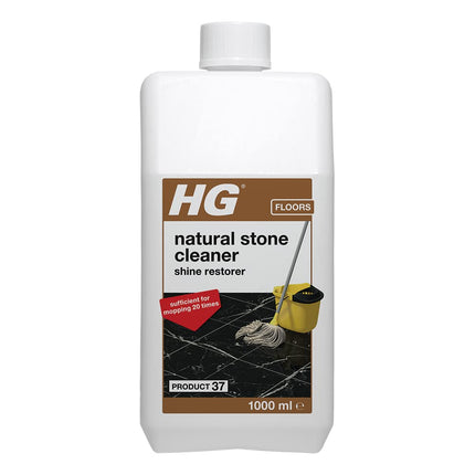 HG Natural Stone Cleaner Shine Restorer, Product 37, Highly Concentrated Formula for Marble and Calciferous Natural Stone, Mop or Polish for Restoring Shine – 1L (221100106)