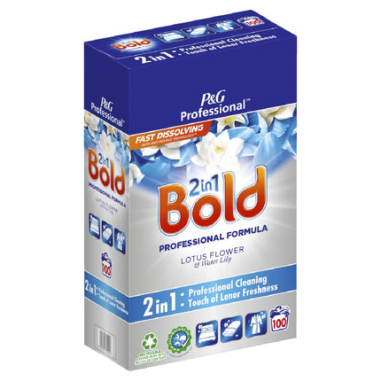 Bold 2-in-1 Washing Powder Laundry Detergent, 100 Washes (6kg), Stain Remover for Clothes, Lotus Flower & Water Lily Scent, Brilliant Cleaning with Built-In Lenor Freshness