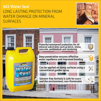 Everbuild 402 Water Seal – High Performance – Long Lasting Protection From Water Damage – Solvent-Free Formula – Water Repellant – 5 Litre