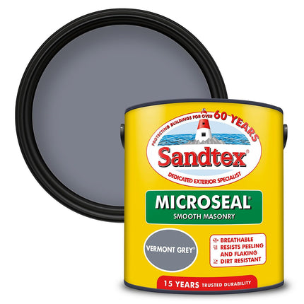 Sandtex Ultra Smooth Masonry Paint 5 Litre Stock Colours - Vermont Grey
