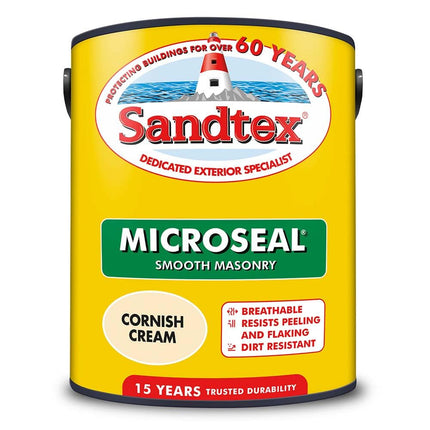Sandtex Ultra Smooth Masonry Paint 5 Litre Stock Colours - Cornish Cream
