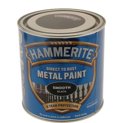 Hammerite HAM6722003 1L Metal Paint - Smooth Black