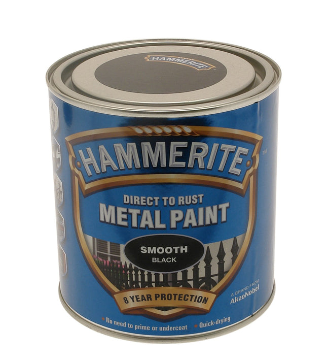 Hammerite HAM6722003 1L Metal Paint - Smooth Black