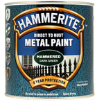 New 2015 Hammerite Hammered Direct to Rust Metal Paint Dark Green 2.5L