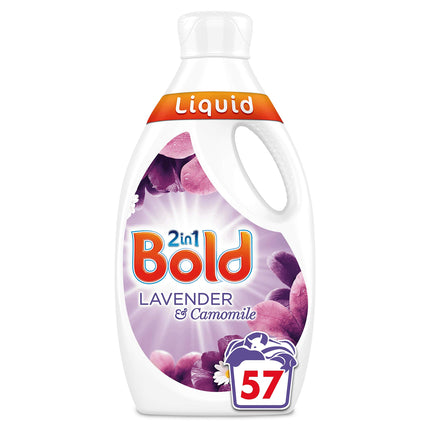 Bold 2-in-1 Washing Liquid Laundry Detergent, Lavender and Camomile, 57 Washes (1.995 L)