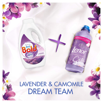 Bold 2-in-1 Washing Liquid Laundry Detergent, Lavender and Camomile, 57 Washes (1.995 L)